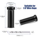 Dimensions for 1/8 inch wire rope black protector sleeve with 2 drill bits included