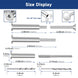 Size display and dimensions for 1/8 inch wire rope flat head invisible turnbuckle
