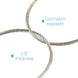 1/8 inch thickness of RiaYer corrosion resistant stainless steel wire rope.