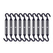 10 pack of RiaYer black 304 stainless steel hook and hook turnbuckles