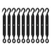 Set of ten black 304 stainless steel hook and eye turnbuckles for wire rigging