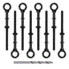 10 pack extended thread black T316 marine grade eye bolts hardware kit