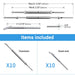 Items included 10 pairs of silver blade toggle turnbuckles and fixed ends