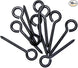 Set of 10 pieces RiaYer black stainless steel eye screws ready for installation.