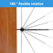 Technical diagram illustrating the 180-degree flexible rotation range of a swage lag screw swivel joint for sloped stair cable railings.
