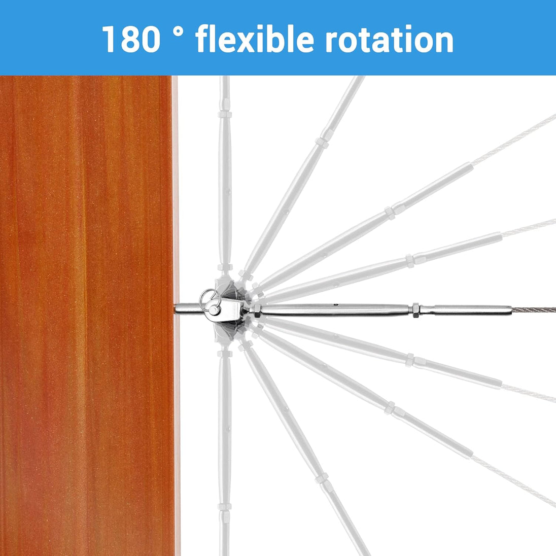 Demonstration of the 180 degree flexible rotation angle for the RiaYer toggle turnbuckle.
