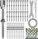Complete 20 hub RiaYer adjustable heavy duty wire trellis kit including T316 stainless steel standoffs, uncoated wire rope, and installation hardware for climbing plants