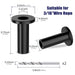 Dimensions for 3/16 inch wire rope black protective sleeve with included drill bit