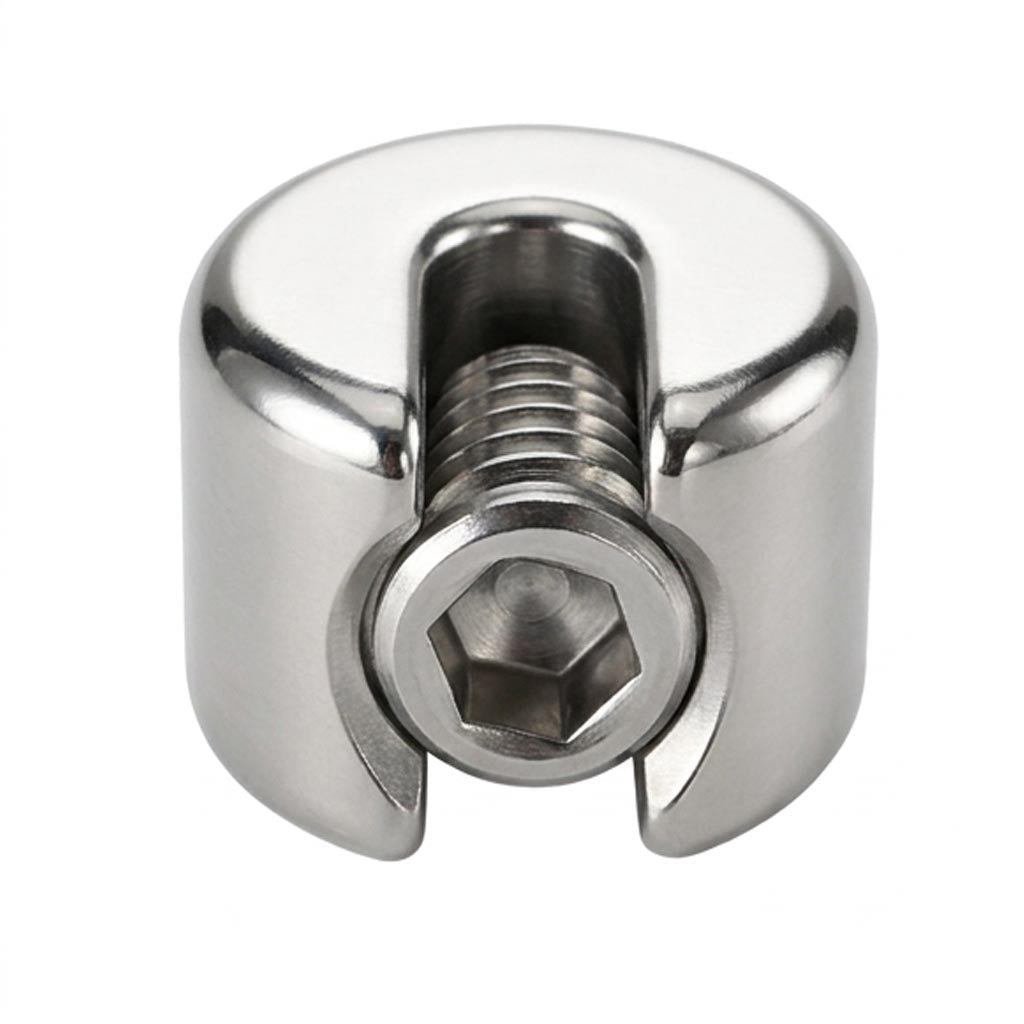 316 Stainless Steel Single‑Slot Wire Rope Stopper Cable Clamp for 4mm Wire Rope