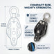 Detailed dimension diagram and technical specifications for a 35mm heavy-duty black pulley block, highlighting its load capacity for marine and industrial rigging.