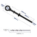 	Dimensions for 1/4 inch extra long black eye bolt with 4 inch thread