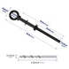 	Dimensions for 1/4 inch extra long black eye bolt with 4 inch thread