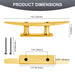 Dimensions and size chart for the 5 inch open base boat cleat