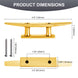 Dimensions and size chart for the 5 inch open base boat cleat