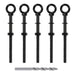 5 pack of long thread black stainless steel eye bolts with included drill bit