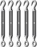A 5-piece bundle of stainless steel turnbuckles, an essential hardware component for maintaining tension in vineyard and agricultural wire trellis systems.