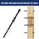 Versatile 6 inch black threaded stud tensioner installed through a thick 4x4 wood post, compatible with angle beveled washers for stairs