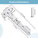 Dimensions of 6 inch marine strap hinge showing 152mm length and 4.5mm thickness