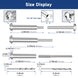 Technical dimension chart for RiaYer T316 round head cable railing receiver showing lengths and diameters.