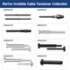 Collection of various RiaYer invisible cable railing tensioners and hardware options for deck projects.
