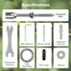 Complete specifications and included hardware for the adjustable wire trellis green wall kit