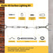 Informative layout guide for installing string light hanging hardware across all outdoor surfaces, including timber beams and masonry brick walls.