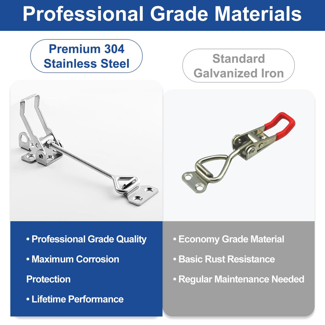 Product breakdown of a marine hatch latch, highlighting its professional-grade anti-rattle design and secure locking mechanism to prevent noise and accidental opening at sea.
