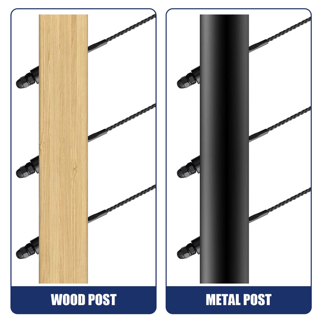 RiaYer black beveled washers are fully compatible with both wood and metal sloped stair posts.