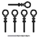 Kit of RiaYer black 1/4 inch T316 stainless steel eye bolts with drill bit