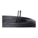 Close-up view of the black 7x7 construction stainless steel wire rope cable.