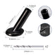 Detailed specification diagram for a black stainless steel angled protective sleeve, highlighting the correct dimensions and hole sizes for installation on sloped wooden stair posts.