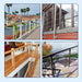 Application of black threaded stud tensioners on modern deck railing