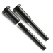 Close-up of the black invisible cable railing kit, featuring a black oxidized T316 stainless steel hidden receiver and threaded swage stud for 1/8 inch wire rope.