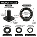 Detailed dimensions of the black M8 T-bolt and 7.3mm thickened lifting eye nut.