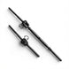 Two black oxidized stainless steel threaded stud tensioners, providing a sleek, heavy-duty through-post mounting solution for wire rope railings.