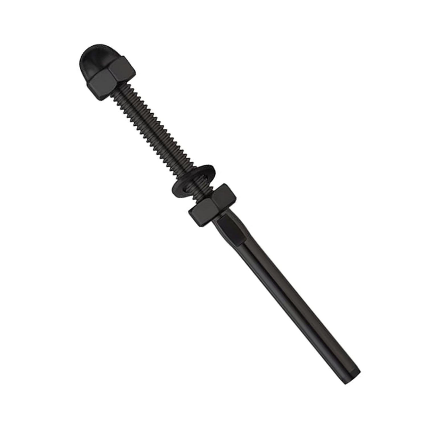 RiaYer black PVD 4 inch threaded stud tensioner for 1/8 inch cable railing
