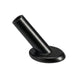 Studio shot of a black marine-grade stainless steel angled protective sleeve, an essential fitting used to guide wire rope smoothly through wooden stair posts.