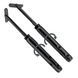 Close-up of two black swageless toggle turnbuckles for cable railing systems. Features rotation arrows for easy tensioning and set screws for securing 1/8 inch wire rope without needing crimping tools.