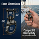 Exact dimensions of the compact and heavy duty RiaYer black quick release snap shackle.
