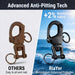 Advanced anti-pitting tech of RiaYer black T316 stainless steel shackle versus standard rusting hardware.