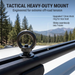 Tactical black M8 tie down anchor securely mounted on a heavy-duty overlanding roof rack.