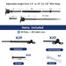 Included components and dimensions for RiaYer black surface mount toggle turnbuckle kit.