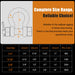 Size chart and dimensions for the silver bolt type bow shackle