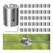 A bulk multi-pack bundle of silver stainless steel wire trellis cross clamps, the essential hardware clips needed for constructing large-scale outdoor green wall support systems.