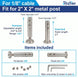 Dimensions and specifications for 1/8 inch cable railing hardware fitting 2x2 metal posts