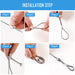 Step-by-step installation guide for RiaYer stainless steel wire rope hanging system.