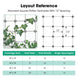 Detailed spacing chart and instructional guide for laying out a perfect diamond pattern espalier trellis using stainless steel wire and hubs.