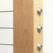 Decorative dome style round head cable railing hardware installed on wood post
