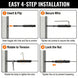 Easy 4-step installation guide: 1. Insert toggle into hole and flip to anchor. 2. Secure wire with set screws. 3. Rotate the turnbuckle body to tension the wire. 4. Tighten the lock nut to prevent loosening.