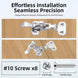 Installation guide for RiaYer boat latch showing screw mounting positions.